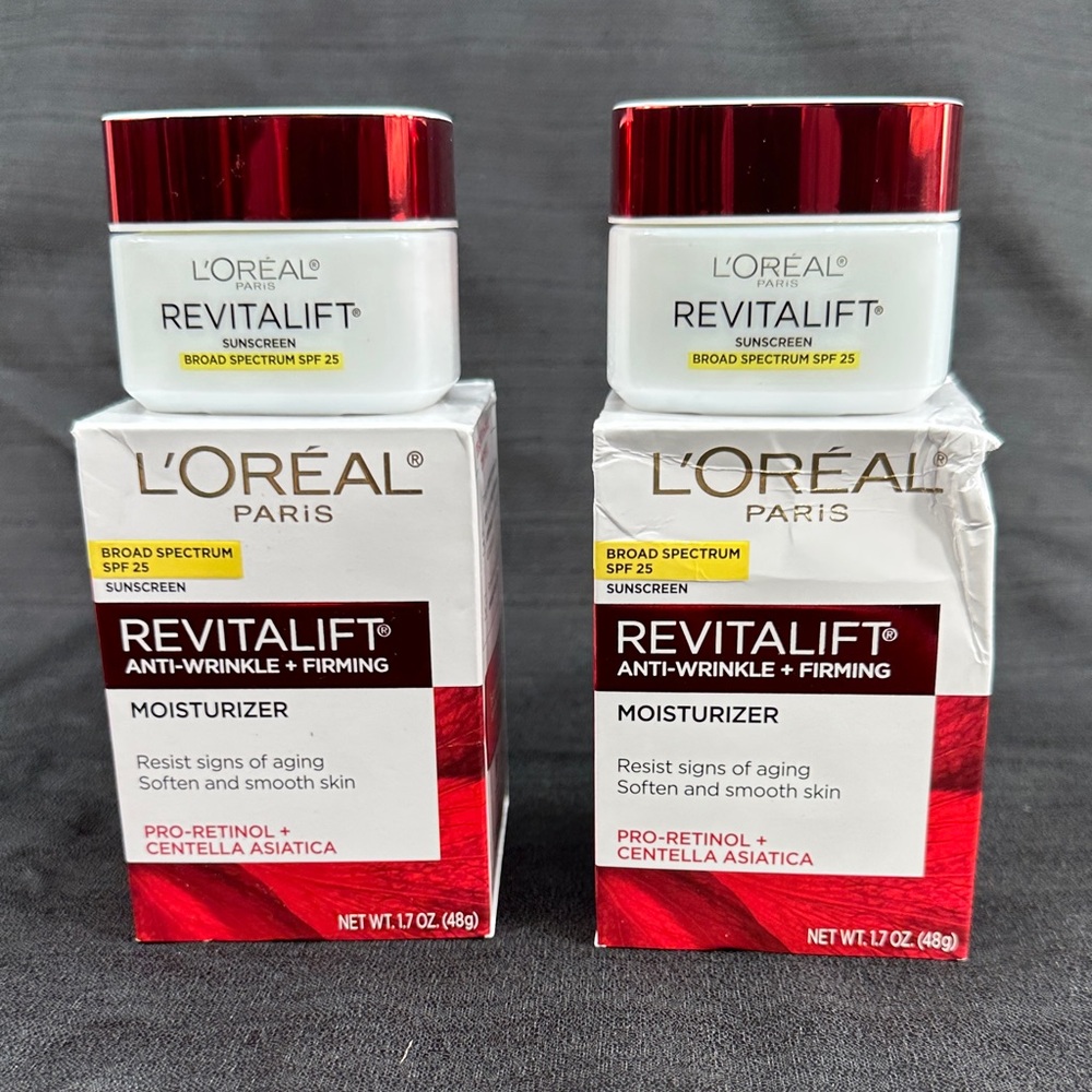 Lot 2 L'Oreal Paris Revitalift Anti-Wrinkle & Firming Moisturizer SPF 25 1.7oz